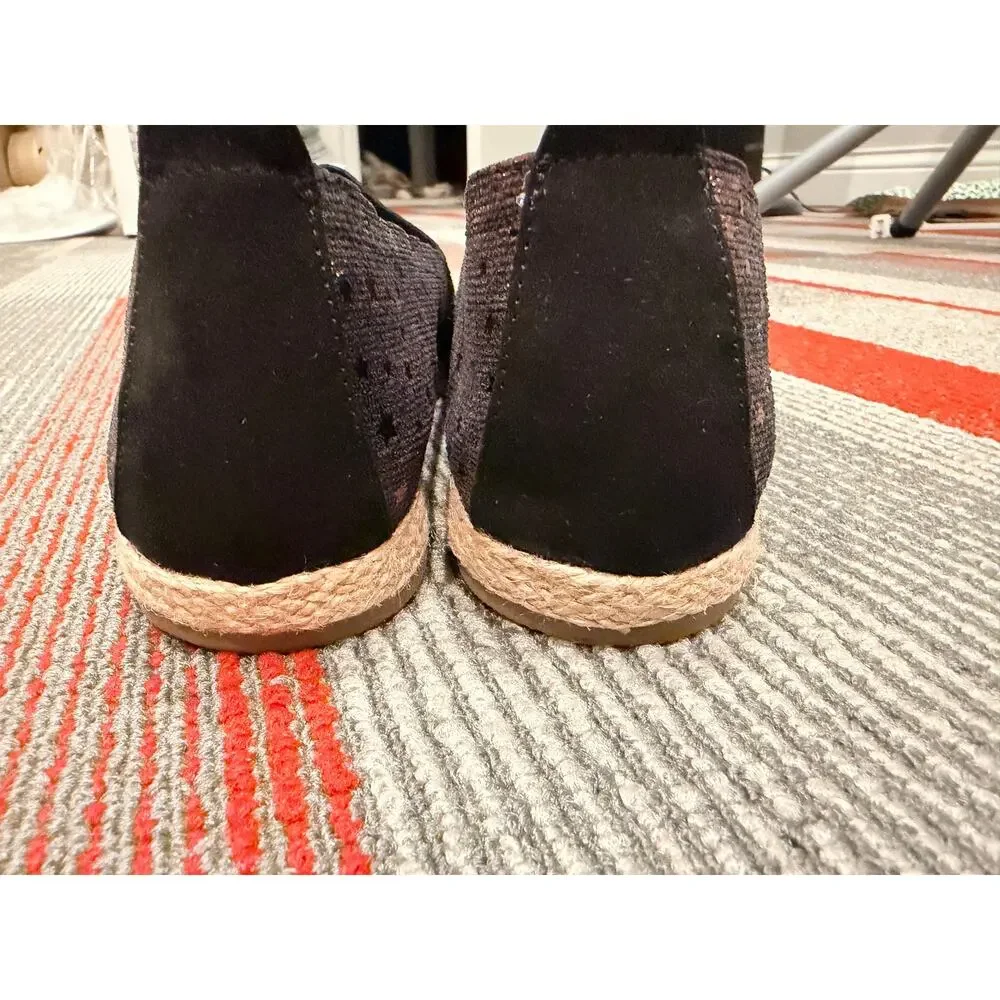 New David “Grin” Tate Metallic Star Slip-On Espadrille Flats Women’s Size 8 Wide
